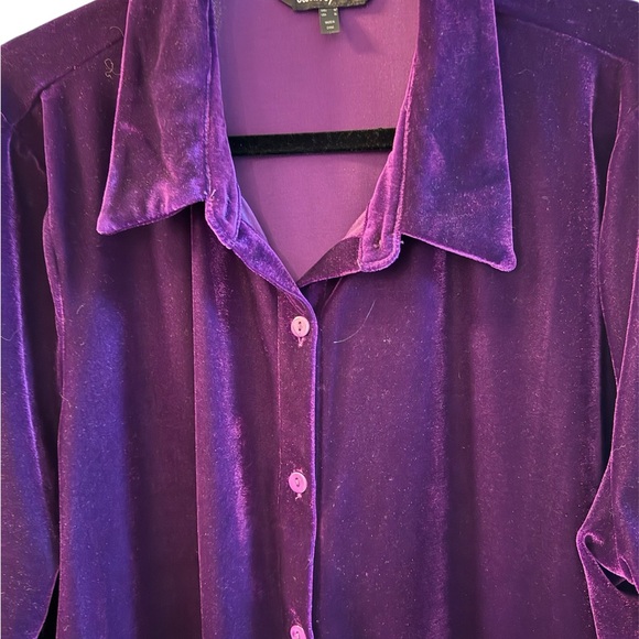 Ulla Popken  deep purple velour shirt in size 20 - Picture 4 of 7